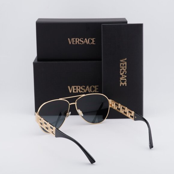 Versace VE2289 100287 Aviator Sunglasses – Gold/Dark Grey - Picture 3 of 9